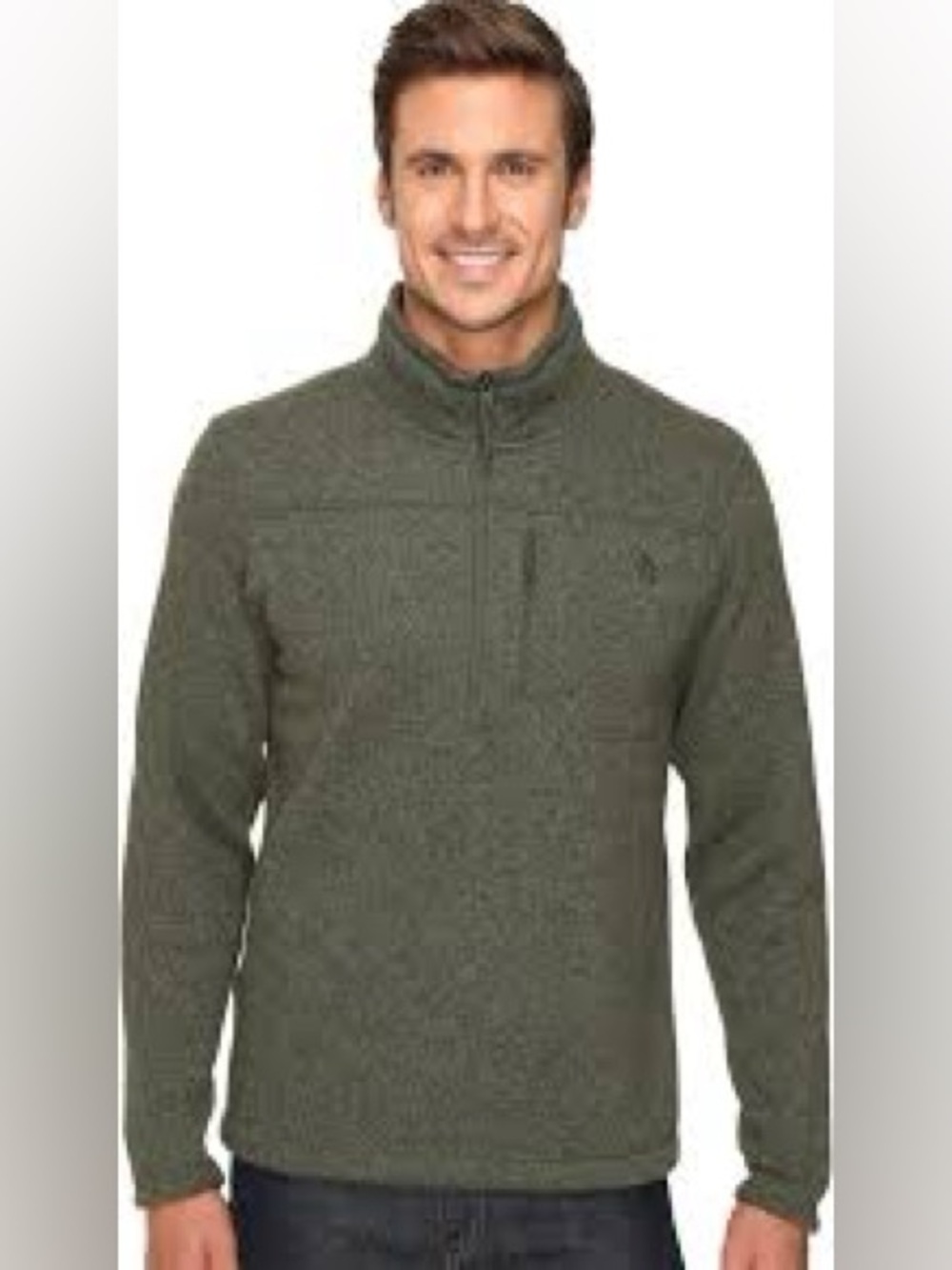 North Face green Gordon Lyons quarter zip pullover top